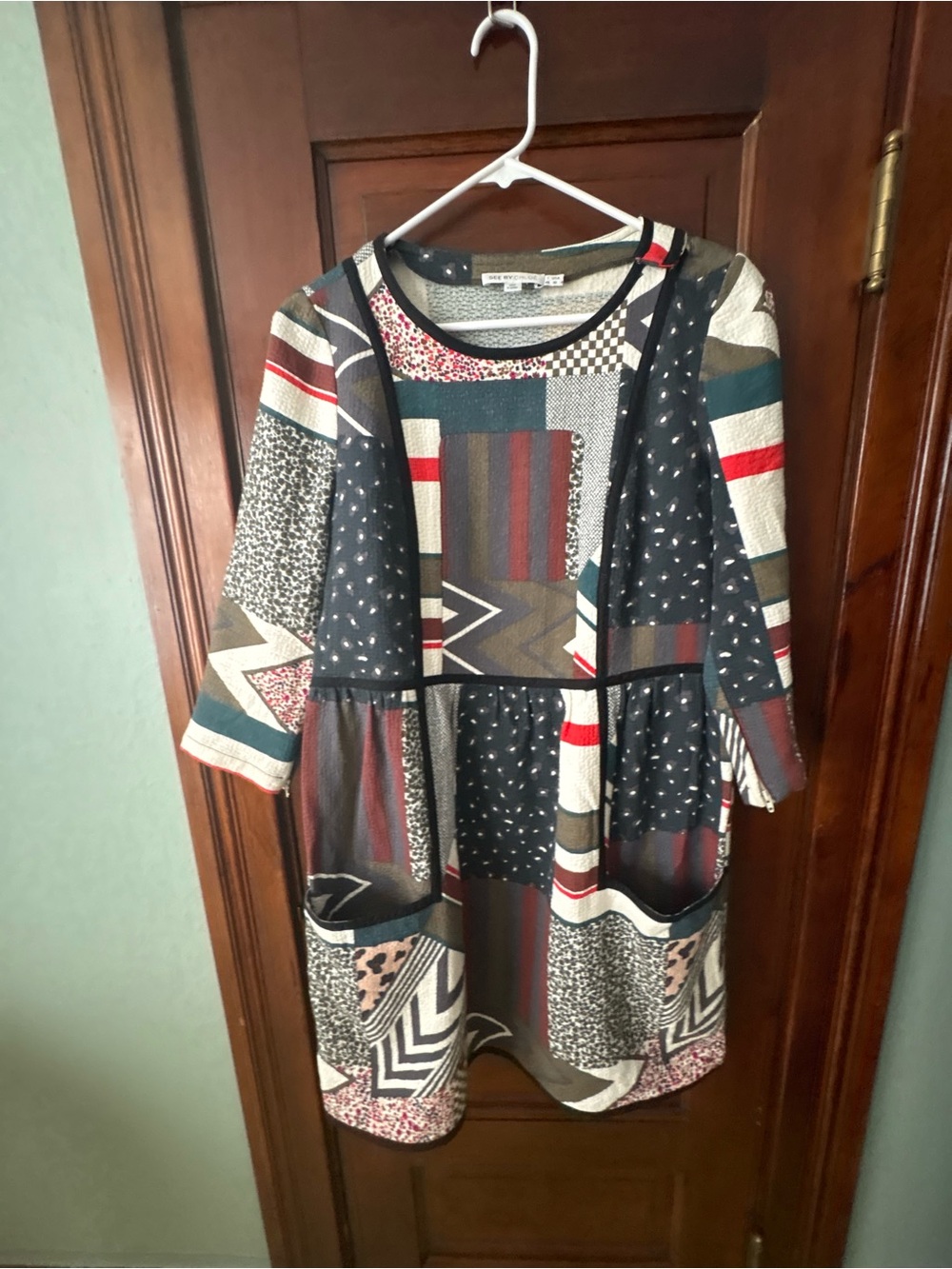 Multicolor Patchwork Print Women’s Dress